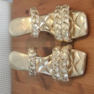 Sam Edelman gold quilted sandal
